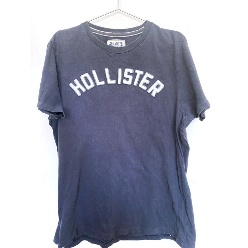 Hollister Mens Vintage 90s Crewneck Short Sleeve T-shirt, navy blue, XL